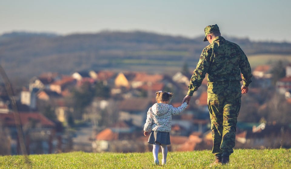 Soldier and daughter